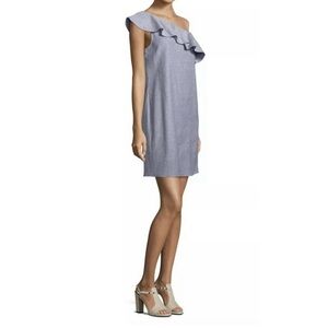 THEORY Alexandra Ruffle One Shoulder Dress